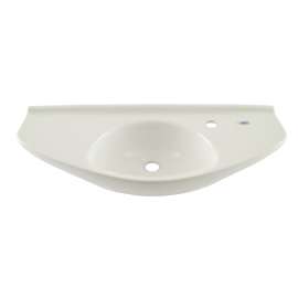 29-1/2-in Wall Mounted Bathroom Sink with Single Faucet Hole Drilled and SanaGloss Ceramic Glaze