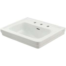27-1/8-in Pedestal Bathroom Sink with 3 Faucet Holes Drilled and Overflow