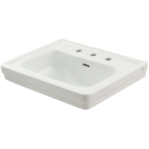 27-1/8-in Pedestal Bathroom Sink with 3 Faucet Holes Drilled and Overflow
