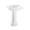 27-1/8-in Pedestal Bathroom Sink with 3 Faucet Holes Drilled and Overflow, Pedestal Included in Cotton