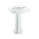 27-1/8-in Pedestal Bathroom Sink with 3 Faucet Holes Drilled and Overflow, Pedestal Included in Cotton
