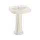 27-1/8-in Pedestal Bathroom Sink with 3 Faucet Holes Drilled and Overflow, Pedestal Included in Sedona Beige