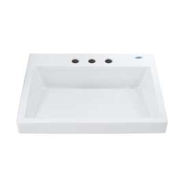 Kiwami Renesse LT171.8G#01 23-5/8-in Fireclay Vessel Sink with SanaGloss Ceramic Glaze in Cotton