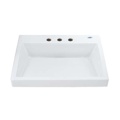 Kiwami Renesse LT171.8G#01 23-5/8-in Fireclay Vessel Sink with SanaGloss Ceramic Glaze in Cotton