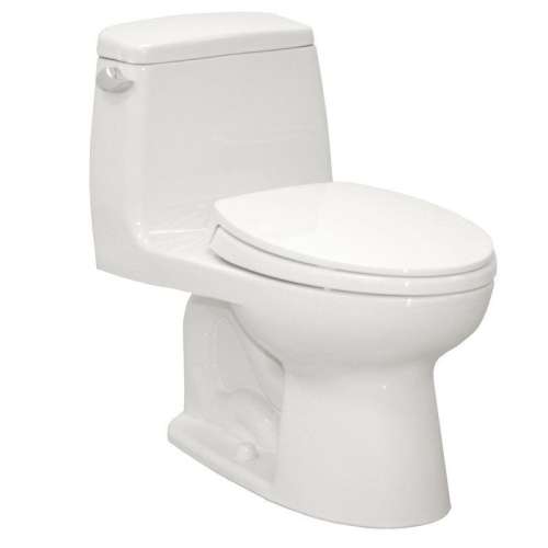 One Piece Elongated 1.28 GPF ADA Toilet with E-Max Flush System and SanaGloss - Seat Included in Cotton