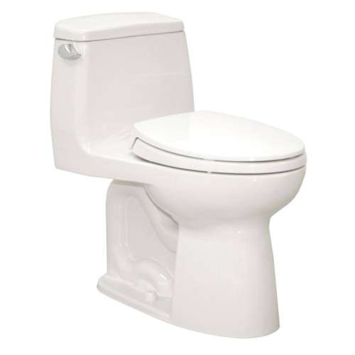 One Piece Elongated 1.28 GPF Toilet with E-Max Flush System and Right-Hand Trip Lever - Seat Included in Cotton