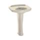24-1/4-in Pedestal Bathroom Sink with Single Faucet Hole Drilled and Overflow, Pedestal Included in Bone