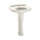 24-1/4-in Pedestal Bathroom Sink with Single Faucet Hole Drilled and Overflow, Pedestal Included in Sedona Beige