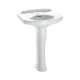 24-1/4-in Pedestal Bathroom Sink with 3 Faucet Holes Drilled and Overflow, Pedestal Included in Cotton
