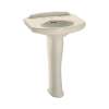 24-1/4-in Pedestal Bathroom Sink with 3 Faucet Holes Drilled and Overflow, Pedestal Included in Bone