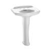 24-1/4-in Pedestal Bathroom Sink with 3 Faucet Holes Drilled and Overflow, Pedestal Included in Colonial White