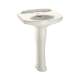 24-1/4-in Pedestal Bathroom Sink with 3 Faucet Holes Drilled and Overflow, Pedestal Included in Sedona Beige