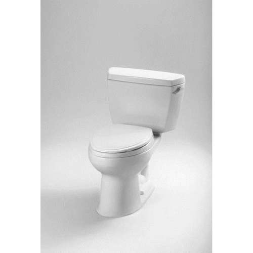 Eco Drake CST744ER#01 Two Piece Elongated 1.28 GPF Toilet with E-Max Flush System and Right-Hand Trip Lever - Seat Not Included in Cotton