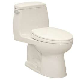 One Piece Elongated 1.28 GPF Toilet with E-Max Flush System - Seat Included in Colonial White