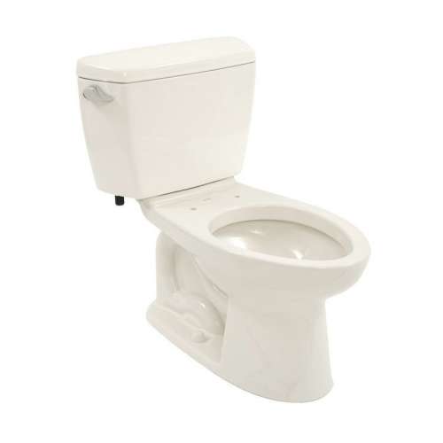 Eco Drake CST744E#11 Two Piece Elongated 1.28 GPF Toilet with E-Max Flush System - Seat Not Included in Colonial White