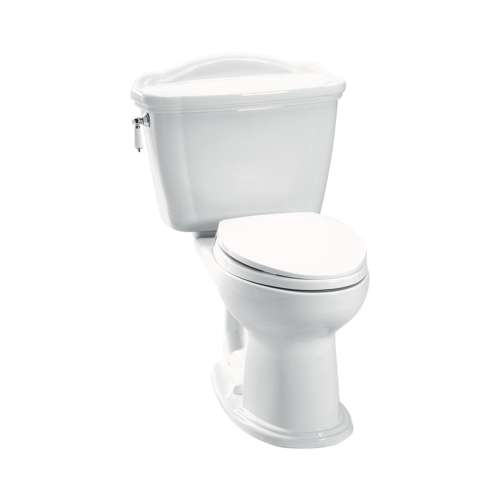 Two Piece Elongated 1.28 GPF Toilet with E-Max Flush System - Seat Not Included in Colonial White