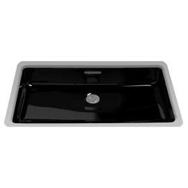 20-1/2-in Undermount Bathroom Sink with Overflow in Ebony