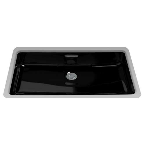20-1/2-in Undermount Bathroom Sink with Overflow in Ebony