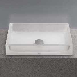19-5/8-in Epoxy Resin Vessel Sink in Frosted White
