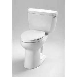 Eco Drake CST744ELRB#01 Two Piece Elongated 1.28 GPF Toilet with E-Max Flush System - Seat Not Included in Cotton