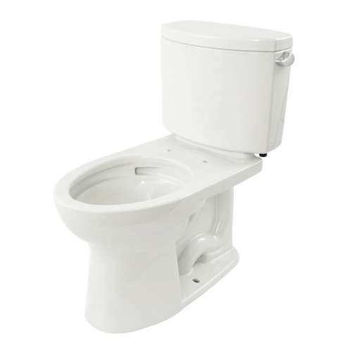 Two Piece Elongated 1.28 GPF SanaGloss Toilet with Double Cyclone Flush System - Seat Not Included in Cotton