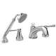 Deck Mount Tub Filler Trim with Handheld Shower and Lever Handles in Polished Chrome