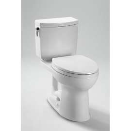 Two Piece Elongated 1 GPF SanaGloss Toilet with Double Cyclone Flush System - Seat Not Included in Cotton