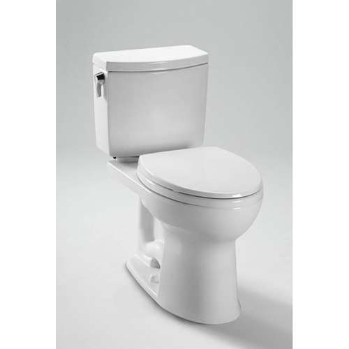 Two Piece Elongated 1 GPF SanaGloss Toilet with Double Cyclone Flush System - Seat Not Included in Cotton