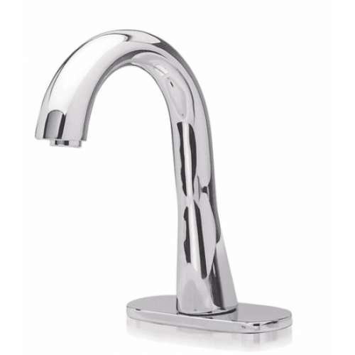 Gooseneck Electronic Bathroom Faucet with 10s Controller and Mixing Valve in Polished Chrome, 0.5 GPM