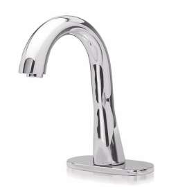 Gooseneck Electronic Bathroom Faucet with 20s Controller and Mixing Valve in Polished Chrome, 0.5 GPM