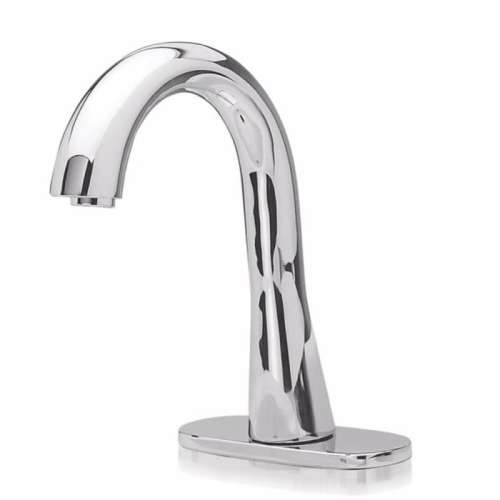 Gooseneck Electronic Bathroom Faucet with 20s Controller and Mixing Valve in Polished Chrome, 0.5 GPM