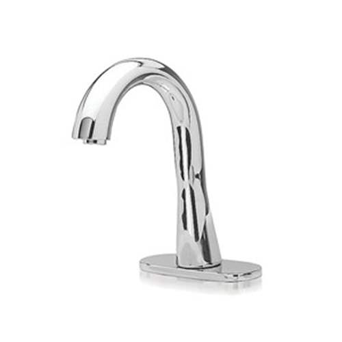 Gooseneck Electronic Bathroom Faucet with 10s Controller and Mixing Valve in Polished Chrome, 1 GPM