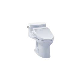 Supreme II MW6342034CEFG#01 1.28 GPF One-Piece Elongated Bowl with Single Flush and Washlet+ C100 Washlet in Cotton