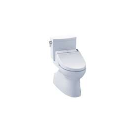 1.0 GPF Two-Piece Elongated Toilet with Single Flush and Washlet+ C200 Washlet in Cotton