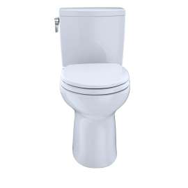 1.0 GPF Two-Piece Round Toilet with Single Flush and Right Hand Trip Lever in Cotton