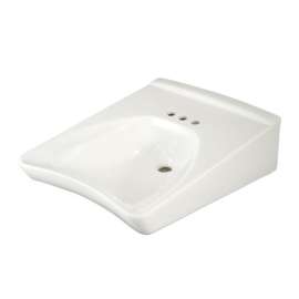LT308.4 Reliance Wheelchair Users 20-1/2-in Wall Mounted Bathroom Sink with 3 Faucet Holes Drilled and Overflow