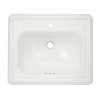 22-1/2-in Drop In Bathroom Sink with Single Faucet Hole Drilled and Overflow in Cotton