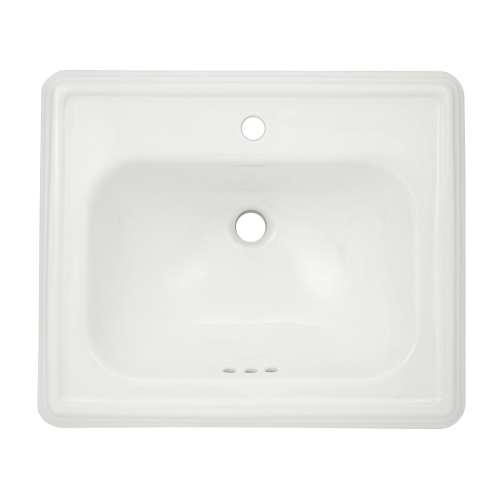 22-1/2-in Drop In Bathroom Sink with Single Faucet Hole Drilled and Overflow