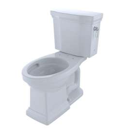 1.28 GPF Two-Piece Elongated Toilet with Tornado Flush Technology and Right-Hand Trip Lever in Cotton