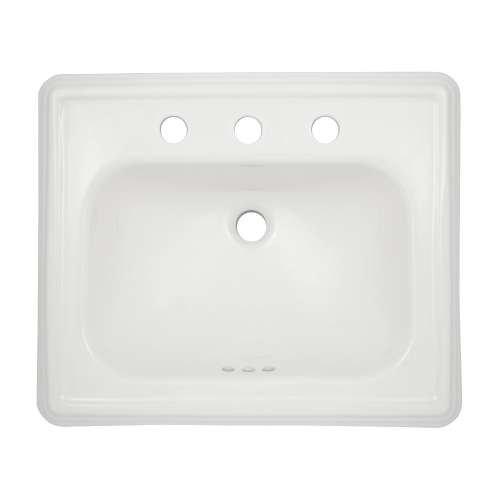 22-1/2-in Drop In Bathroom Sink with 3 Faucet Holes Drilled and Overflow