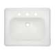 22-1/2-in Drop In Bathroom Sink with 3 Faucet Holes Drilled and Overflow in Cotton