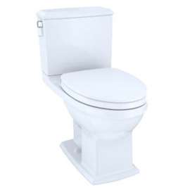 Two-Piece Elongated Universal Height Toilet with Right-Hand Trip Lever and CeFiONtect in Cotton