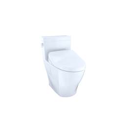 1.28 GPF One-Piece Elongated Toilet Bowl with Auto Flush in Cotton