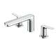 Three-Hole Roman Tub Filler Trim in Polished Chrome