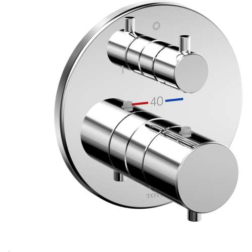 Round Thermostatic Mixing Valve with Two-way Diverter Trim in Polished Chrome