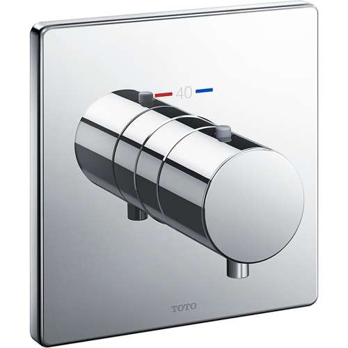 Thermostatic Mixing Valve Trim Square in Polished Chrome