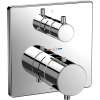 Square Thermostatic Mixing Valve with Volume Control Trim in Polished Chrome