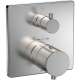 Square Thermostatic Mixing Valve with Volume Control Trim in Brushed Nickel