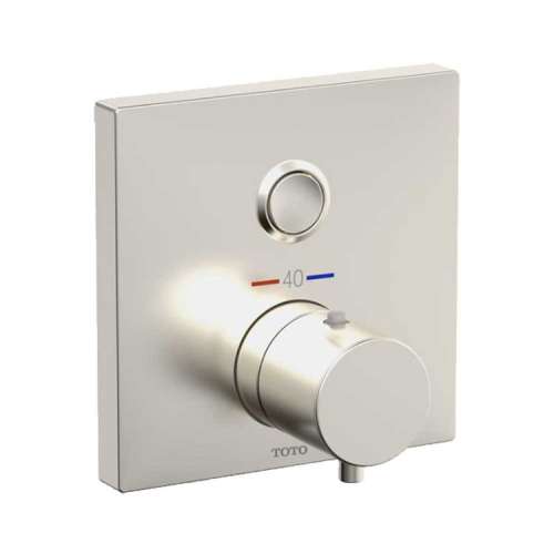 Square Single Function Thermostatic Mixing Valve Trim in Brushed Nickel