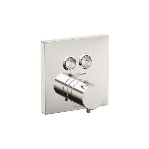 Square Dual Function Thermostatic Valve Trim in Polished Nickel